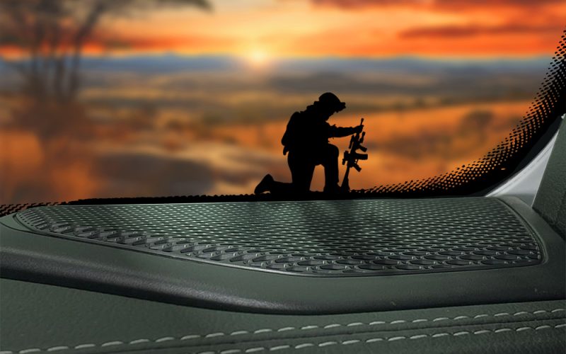 Kneeling Soldier Easter Egg Windshield Vinyl Decal